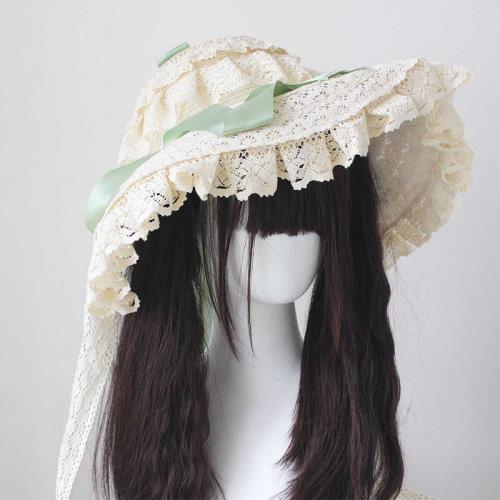 原創doll感古董娃娃 夏季波奈特帽 大檐遮陽帽BNT洛麗塔發飾草帽