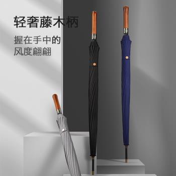 左都藤木雨傘大號女自動傘男晴雨兩用長柄折疊超大雙人抗風直柄傘
