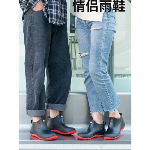 成人雨靴男款雨鞋防滑女生短筒水鞋廚房洗車低幫釣魚戶外情侶膠鞋