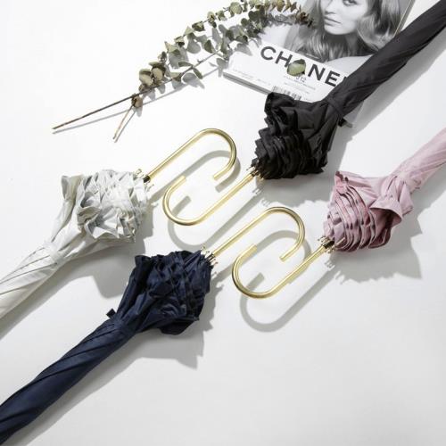 法式花邊褶皺木耳荷葉邊彩膠防曬UV不透光超輕淑女小巧遮陽長柄傘