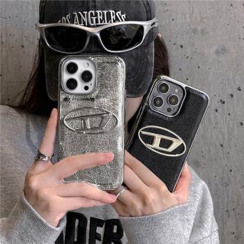新款潮牌電鍍錫紙個性15適用蘋果14promax手機殼iPhone13情侶12pro男女11防摔16pro保護套奢華高級感創意軟殼