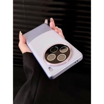 適用vivo x100素皮拼接手機殼x100pro自帶玻璃鏡頭膜高階防摔保護套100s情侶新款簡約創意全包散熱手機套