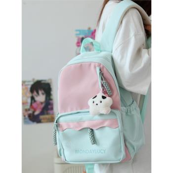 高顏值書包初中女生大學生日系ins軟妹雙肩包女旅遊輕便百搭揹包
