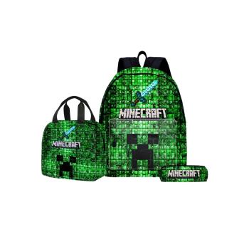 Minecraft書包餐包筆袋套裝我的世界書包小學生1-6年級輕便大容量
