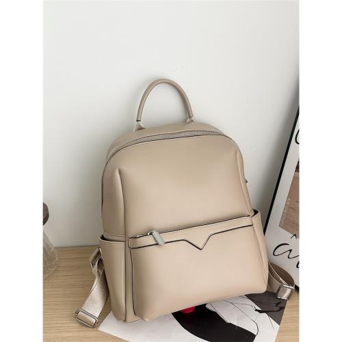 法國小眾純色雙肩包高級感極簡背包