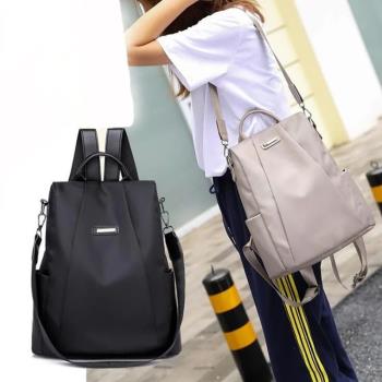 Womens Anti-theft Backpack Fashion Simple Solid Color Schoo