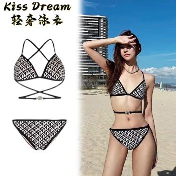泳衣女2022新款爆款ins網紅風性感分體歐美外穿比基尼泡溫泉泳裝