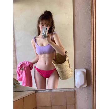 泳衣女新款2023爆款超性感比基尼三點式泡溫泉高階感分體復古日系
