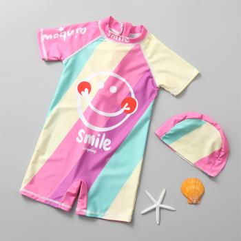 兒童泳衣女孩女童ins新款中小童泳裝寶寶連體防曬速幹溫泉游泳衣