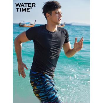 WaterTime游泳衣男上衣游泳褲水母服浮潛短袖防曬沖浪服速干衣
