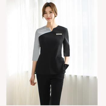 韓版美容院美容師皮膚護理工作服足療紋繡師美甲師工作服寵物院服