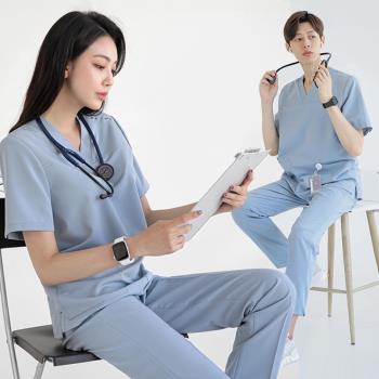 韓版男女醫生工作服牙科寵物醫院整形醫療師手術服分體短袖褲套裝