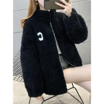 雙面絨外套女秋冬款開衫立領珊瑚絨百搭加厚衛衣保暖搖粒絨抓絨衣