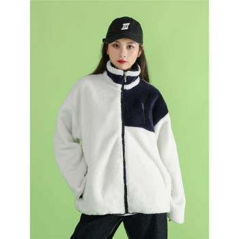 IU李知恩寬松休閑加厚羊羔毛上衣