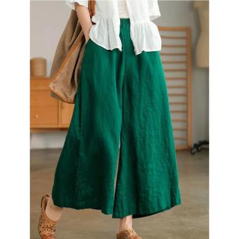 2024 Cotton Linen Home Wear Loose Pants for Women Summer Cas