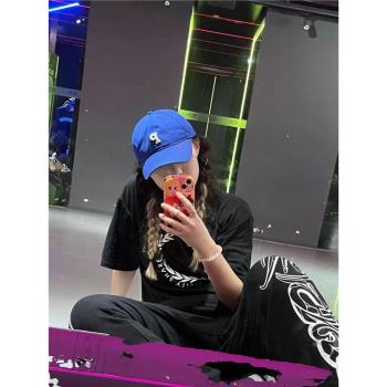 清倉撿漏~嘻哈抽繩街舞街頭hiphop休閑褲運動寬松垂感大印花長褲