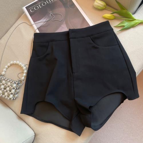 廣州十三行高貨爆款~顯腿長 黑色緊身高腰休閑短褲子女百搭顯瘦潮