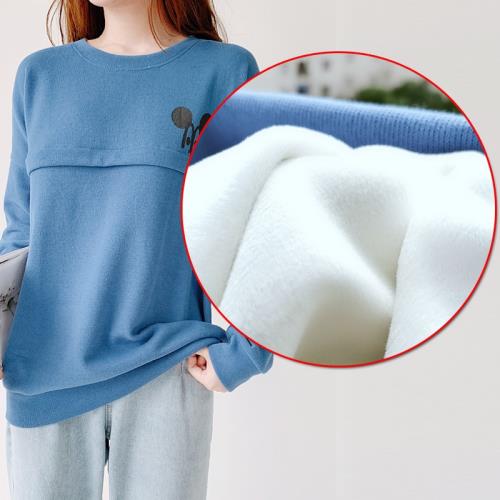 冬季哺乳衛衣加絨加厚保暖產后寶媽喂奶衣母乳外穿外出上衣潮媽