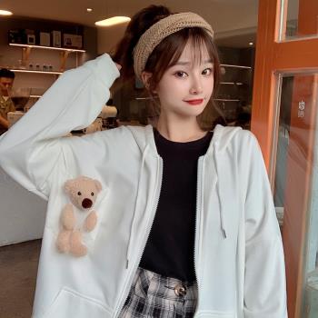 春秋寬松偽娘衣服加絨開衫女裝大佬拉鏈外套cd變裝長袖上衣男用品