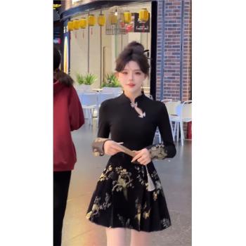 女裝新中式國風馬面裙早春盤扣