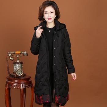 媽媽冬裝新款外穿的羽絨服中長款40歲50歲中老年女秋冬裝加厚外套
