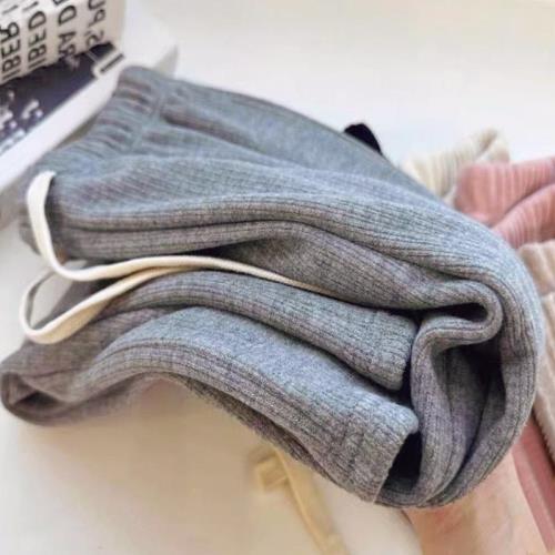 廣州十三高貨爆款清倉撿漏~松緊腰抽繩加絨瘦版闊腿褲子女秋冬潮