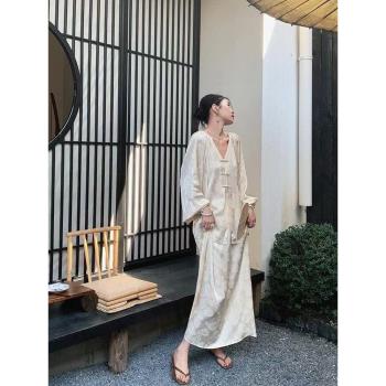 新中式女裝中國風套裝2025年春夏新款v領燈籠袖上衣半身裙兩件套