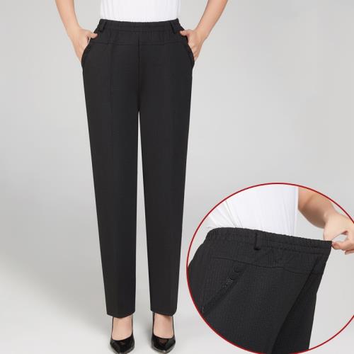 媽媽春秋裝長褲中老年女褲寬松高腰休閑褲大碼老人褲松緊腰奶奶褲