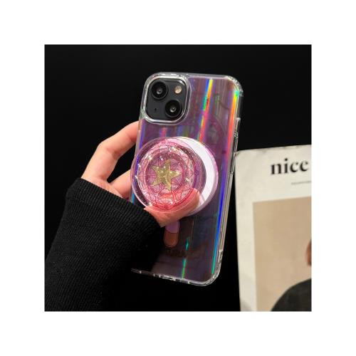 小櫻魔法陣適用蘋果15promax磁吸支架手機殼iPhone14鐳射13magsafe無線充電12防摔11少女心pro動漫硬殼保護套