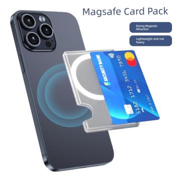 MagSafe磁吸卡包適用蘋果iPhone15/14/13/12 ProMax特斯拉鑰匙門卡包二合一身風證卡套可直接刷卡放2張卡片潮