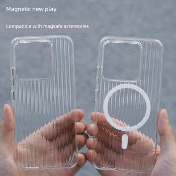 magsafe磁吸高透淬煉光柵殼行李箱適用三星S23+手機殼S24+全包ult