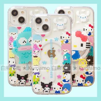 適用iphone15promax蘋果15手機殼MagSafe磁吸14支架13透明12畫素人魚漢頓庫洛米美樂蒂Kt貓11無線充電保護套