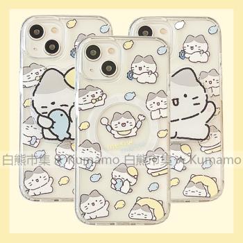 適用iphone15promax蘋果15手機殼MagSafe磁吸14支架13透明12日系可愛小貓咪ins風少女11無線充電保護套15plus