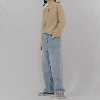 三良洋貨店COUDRE美式復古工裝男孩感隨性水洗磨破做舊寬松牛仔褲