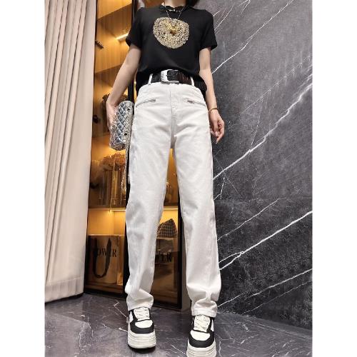 大碼女裝2025春季高腰拉鏈彈力直筒牛仔褲胖mm顯瘦窄版闊腿拖地褲