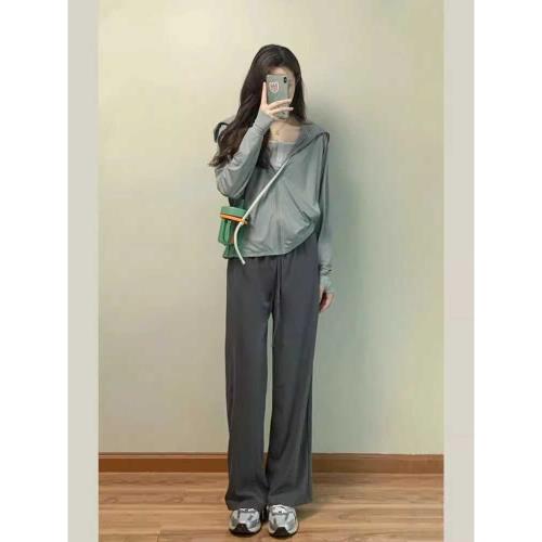 連帽冰絲防曬衣女夏季2024新款女孩涼感透氣薄款小個子防曬服外套