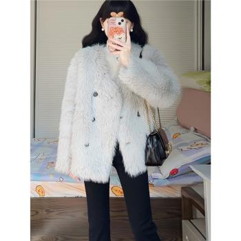 小香風毛毛外套女秋冬2025新款小個子加厚加絨高階感皮草皮毛一體