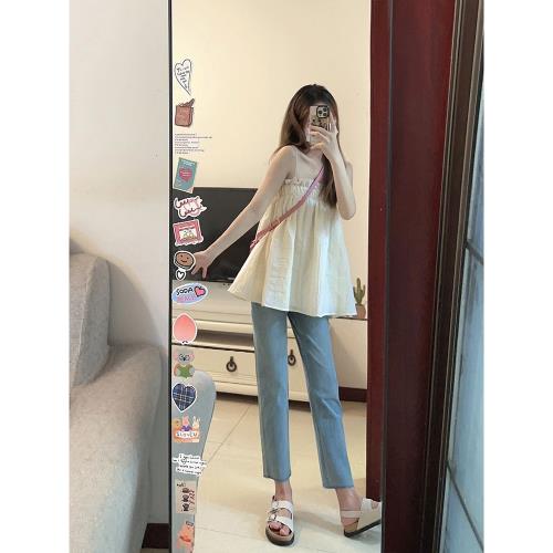 法式純欲上衣夏季奶fufu溫柔風露肩小心機短袖背心吊帶設計感小眾