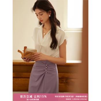 法式垂感春夏珍珠項鏈優雅緞面