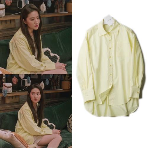 去有風的地方劉亦菲許紅豆同款衣服黃色襯衫外套女春韓版寬松襯衫