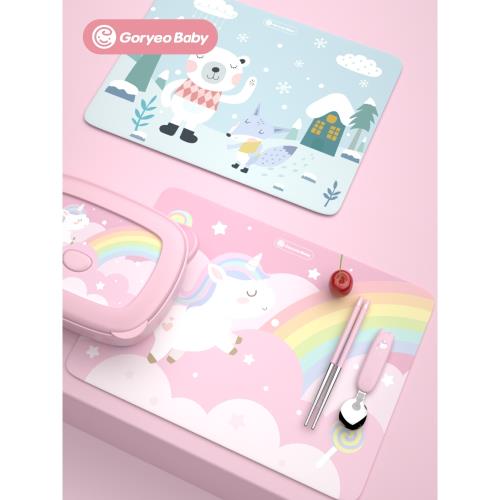 日本進口MUJ兒童硅膠餐桌墊一年級小學生餐墊防水防油寶寶吃飯