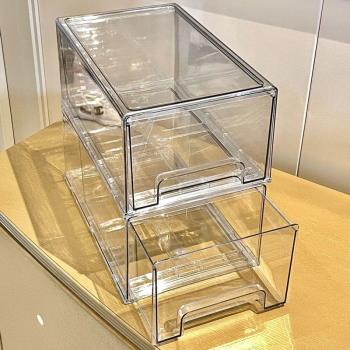 MUJIΕ日本進口Ε面膜收納盒 輕奢透明亞克力抽屜式化妝品收納防
