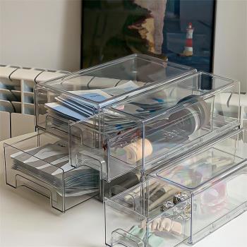日本進口MUJIΕ面膜收納盒桌面化妝品護膚品家用宿舍雜物透明亞克
