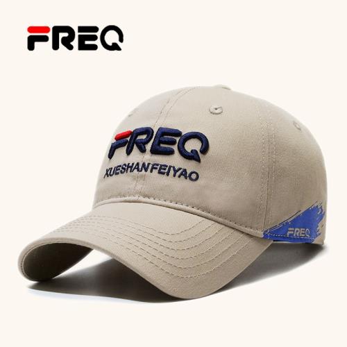 FREQ純棉軟頂棒球帽子春夏季男女百搭字母刺繡情侶戶外遮陽鴨舌帽