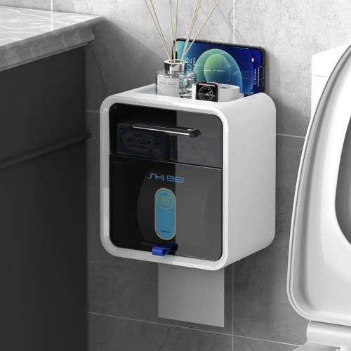 日本MUJIE衛生間紙巾盒壁掛式防水廁紙盒免打孔抽紙盒廁所衛生紙