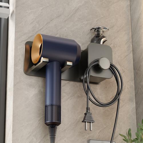 日本進口MUJIΕ吹風機置物架黛森放置架免打孔徠芬電風筒浴室掛架