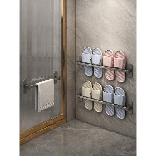 日本進口優選衛生間置物架浴室免打孔拖鞋架鞋子收納架瀝水架子