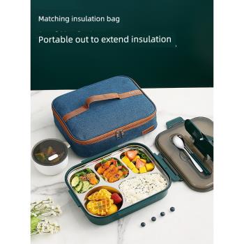日本MUJIE不銹鋼保溫飯盒多分格上班族便當小學生專用分隔食