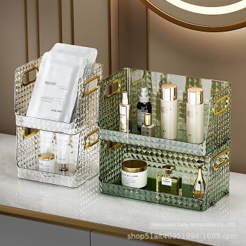 MUJIΕ日本進口Ε桌面化妝品收納盒亞克力梳妝臺透明筐口紅護膚品