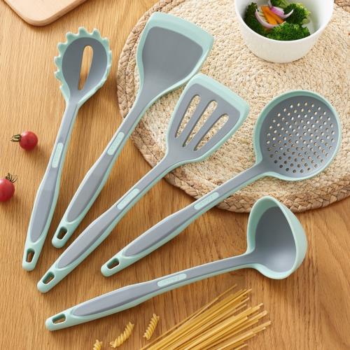 日本MUJIE廚房長柄撈面硅膠鍋鏟